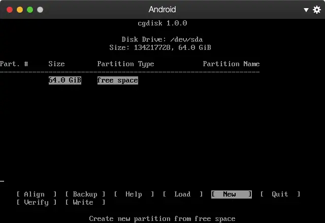 选择 New，并回车