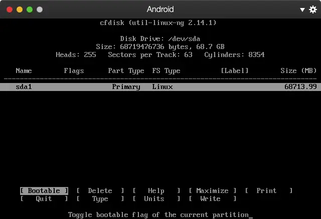 选择 Bootable，回车