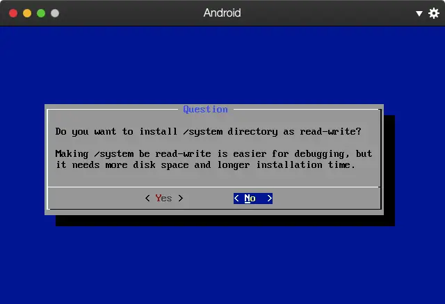 是否将/system目录设为可读写，毕竟只是玩玩，我就不设置了